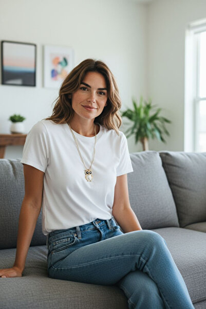 Pawnest Handmade قلادة بومة بيضاء عتيقة مع علبة هدايا - تصميم أنيق ولامع، سلس...