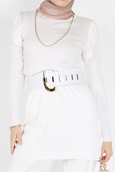 Alvina ΠΛΕΚΤΟ ΤΟΥΝΙΚ ΜΕ ΠΑΤΕΡΙΚΟ ΣΧΕΔΙΟ ΚΑΙ ΚΡΕΜΑΣΜΕΝΟ ΣΤΟ ΣΤΡΟΓΓΥΛΟ ΠΡΟΣΩΠΟ 42042