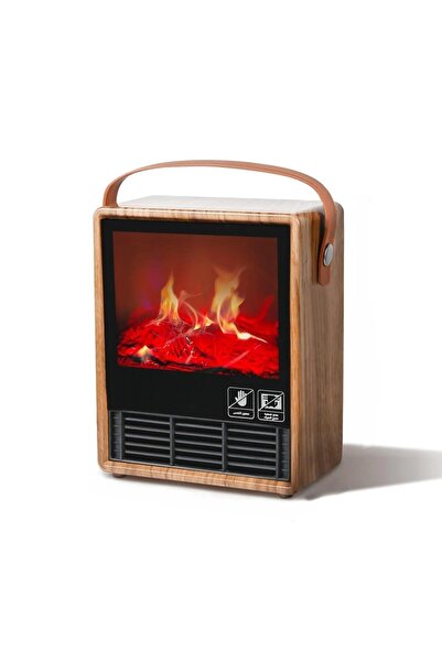 Generic Electric Fireplace Heater, 1500W Portable, Wood Grain Design, 10-80°C Temperature Control, 220V