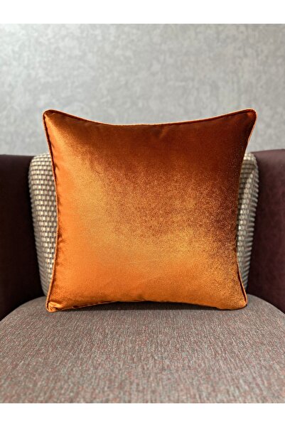 Fabricland غطاء وسادة أطلس مستورد حصريًا بلون الطوب مقاس 43 × 43 سم