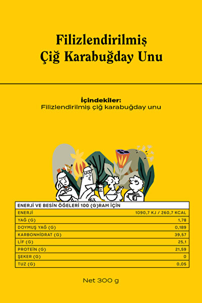 THE GOOD WİLD Filizlendirilmiş Çiğ Karabuğday Unu | Glutensiz Un | Vegan | Yüksek Lif | Glutensiz Ürün | 300 Gr