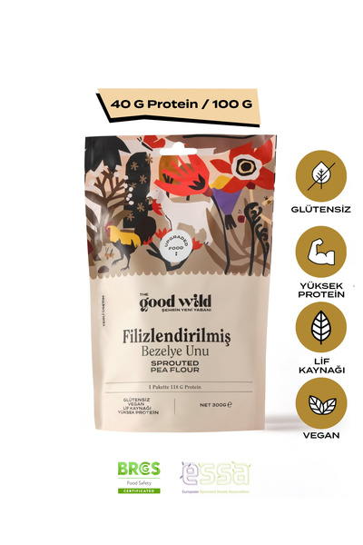 THE GOOD WİLD Filizlendirilmiş Bezelye Unu | Glutensiz Un | Vegan | Yüksek Lif | Glutensiz Ürün | 300 Gr