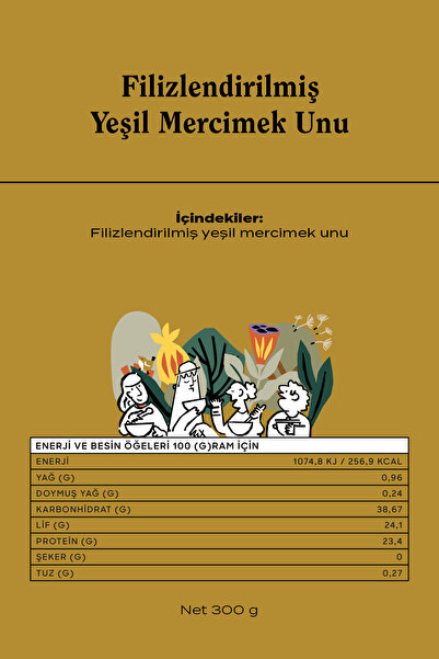 THE GOOD WİLD Filizlendirilmiş Yeşil Mercimek Unu | Glutensiz Un | Vegan | Yüksek Lif | Glutensiz Ürün | 300 Gr