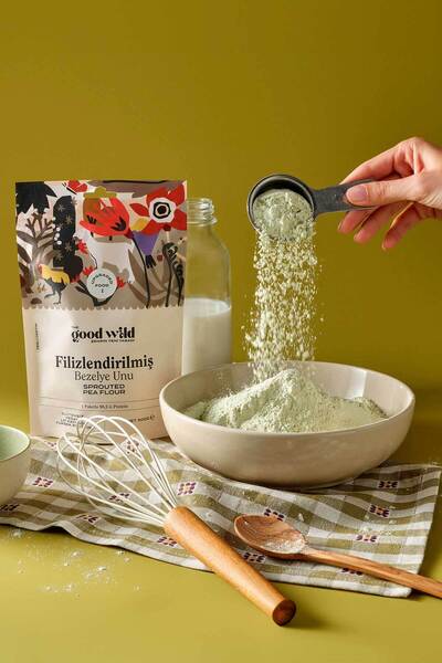 THE GOOD WİLD Filizlendirilmiş Bezelye Unu | Glutensiz Un | Vegan | Yüksek Lif | Glutensiz Ürün | 300 Gr