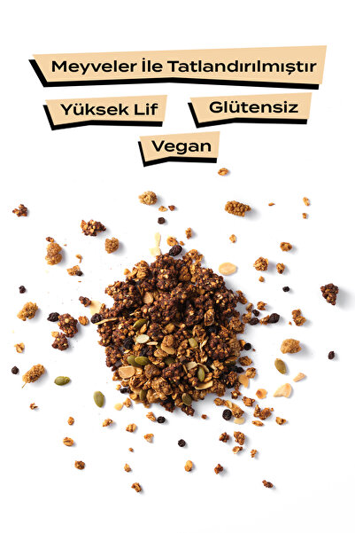 THE GOOD WİLD Karışık Meyveli Granola | İlave Şekersiz | Glutensiz Vegan Atıştırmalık | Yüksek Lif | 300 gr