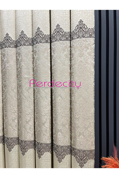 PERDECITY Damaks Pattern Background Curtain 100cm Suitable for Each Room 1X3 Tight Pleats