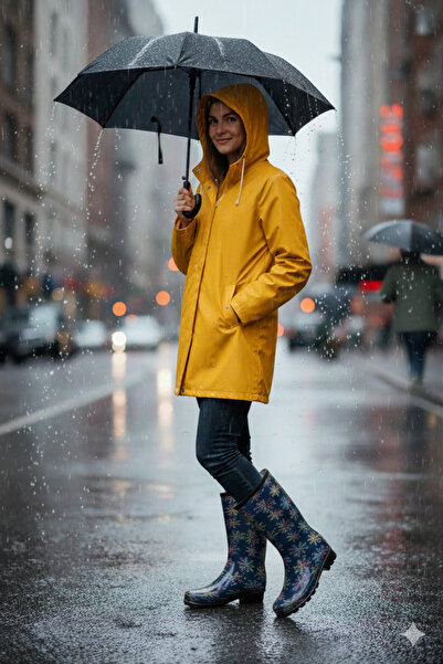 Deniz Terlik Γυναικείες αδιάβροχες μισές μπότες από καουτσούκ με αντιολισθητική σόλα με σχέδιο χιονιού |   Μπότες |