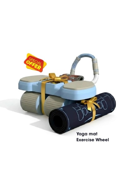 Primo Plus Abdominal Roller with Temporary Elbow Brace and Mobile Phone Holder With Exercise Equipment Mat