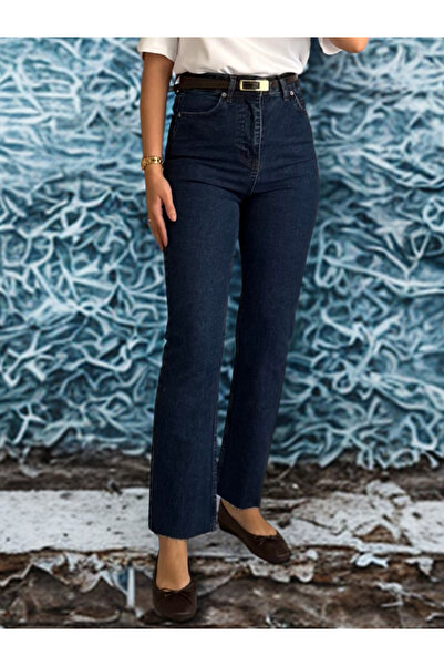 BEES JEANS جينز جوليا النسائي ذو الخصر العالي جدًا باللون الأزرق الداكن