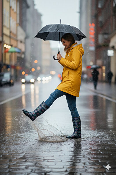 Deniz Terlik Γυναικείες αδιάβροχες μισές μπότες από καουτσούκ με αντιολισθητική σόλα με σχέδιο χιονιού |   Μπότες |