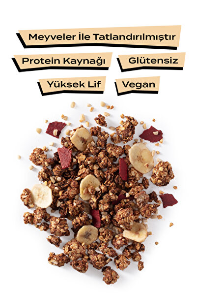 THE GOOD WİLD Yer Fıstıklı Protein Granola | İlave Şekersiz | Glutensiz Vegan Atıştırmalık | Yüksek Lif | 250 gr