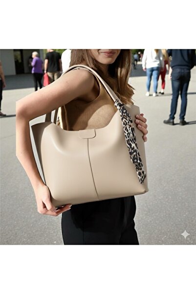 Madame Γυναικεία τσάντα ώμου & ώμου - Μεγάλο μέγεθος με φερμουάρ, κρεμ μαλακό συνθετικό δέρμα & μοντέρνο σχέδιο