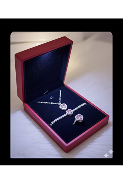 JUPİTER HOME Işık Kutu Çelik Pandora,s Su Yolu Bileklik Kolye Ve Yüzük Setti 14 Şubat Sevgililer Günü Dogum Günü