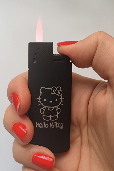 ASYA GIFTS Yılbaşına Özel Hello Kitty Pembe Alevli Rüzgar Çakmağı ( Gazlı )