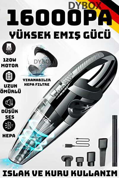 Dybox 16000pa Ultra Güçlü Portatif Vakumlu Kablosuz Araç Süpürgesi