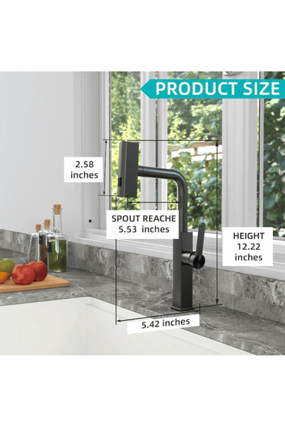 OEMN Baterie de bucatarie premium cascada, jet si pulverizare extractibilă, oțel inoxidabil design modern