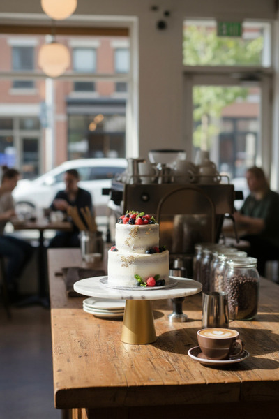 Akayev Marble White 25 cm Matte Gold Conical Footed Presentation Stand