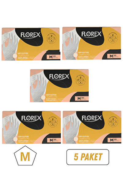 Florex Krem Tpe Eldiven 100 Adet M Beden 5 Paket