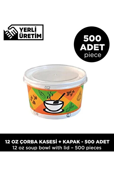 Sepet Doldur 12 Oz Çorba Kasesi + Kapak - 500 Adet