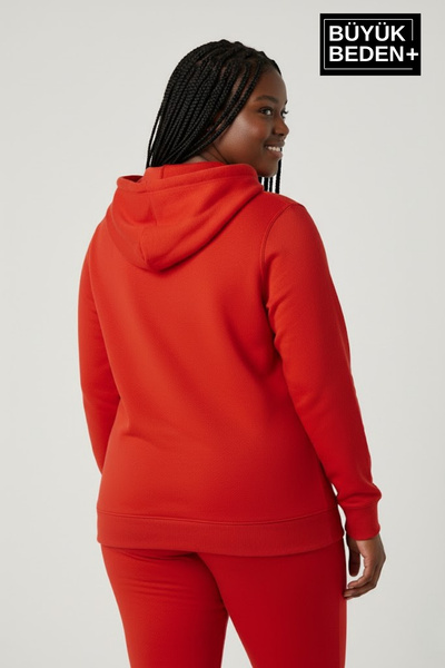 Superlife Γυναικείο φούτερ με κουκούλα Plus Size SPR24BSWK57