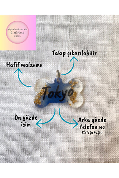 VenüsTakı Kemik Şeklinde Kedi/ Köpek- İsimliği/ Künyesi