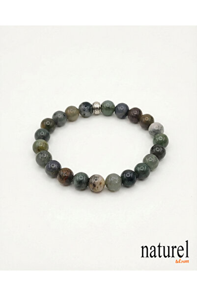 Naturel Tılsım سوار من الحجر الطبيعي مقاس 8 مم من اليشم الأفريقي