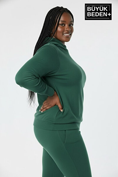 Superlife Γυναικείο φούτερ με κουκούλα Plus Size SPR24BSWK57