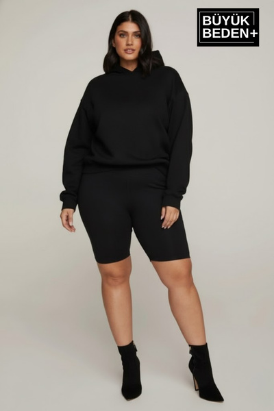 Superlife Γυναικείο φούτερ με κουκούλα Plus Size SPR24BSWK57