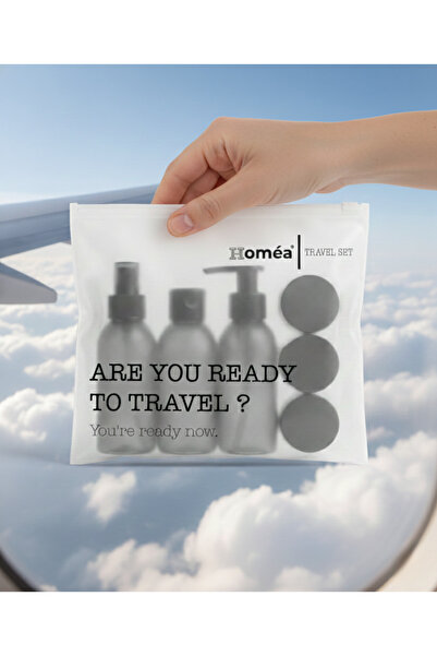 ROYALGROSS Plastik Seyahat Boy 100ml Füme Şişe ve Kavanoz 6’lı Set – Çantalı Seyahat Kiti