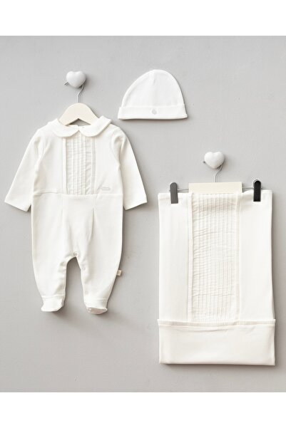 Mert Baby طقم خروج من المستشفى من جيمس مكون من 3 قطع، مصنوع من القطن بنسبة 10...