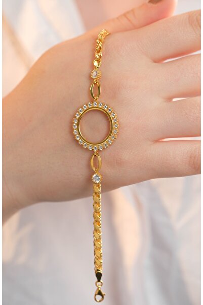 Kiriş Gümüş 925 Ayar Gümüş Çeyrek Altın Takmak İçin Kadın Gümüş Bileklik (18+...