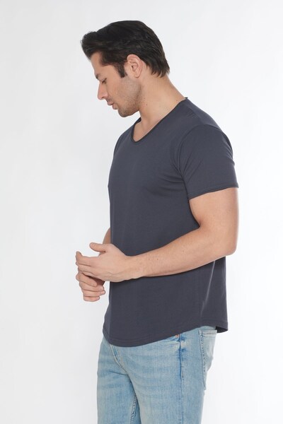 BlackHorn Men's Wide Neck 100% Cotton Loose T-Shirt