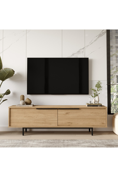 Yurupa Bohem Tv Ünitesi 160cm Tv Sehpası Metal Ayaklı Sepet BOH1-S