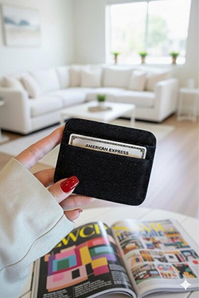 mirakuş Silvery Black Women's Card Holder