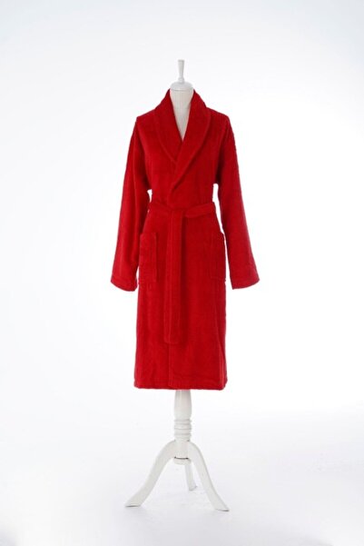 Özdilek Cotton Colourist Shawl Collar Bathrobe Red