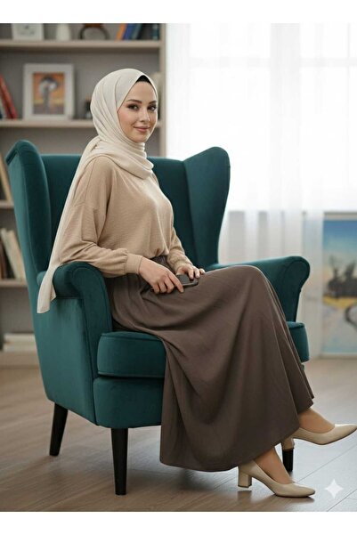 QUAWEAR Υφασμάτινη φούστα Modal με ελαστική μέση και τσέπες στα πλαϊνά