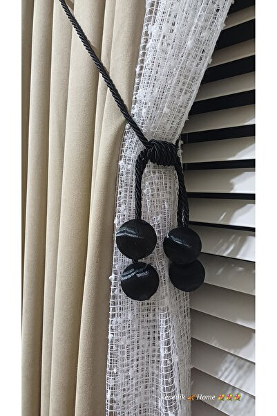 venedik home Siyah Renk İpek Sarım 4Toplu Tül,Fon Bağlama Aparatı Kruvaze Tavan Bağlama Korniş Takmatik 1 ad