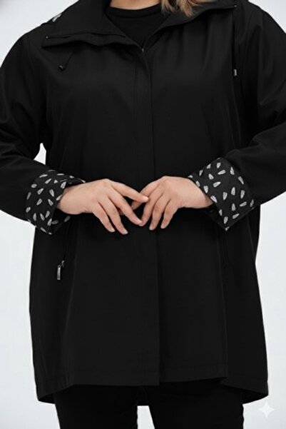 GLR&GYM SEYHAN ВЕЛИКИЙ РОЗМІР ЖІНОЧИЙ СЕЗОННИЙ ПІДКЛАДНИЙ КОРОТКИЙ ПОЛІЕСТЕРОВИЙ ТРЕНЧКОТ