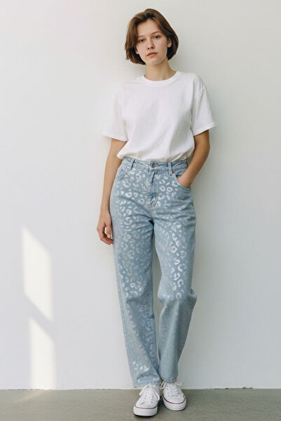 Peony Boutique Leopard Stone Mom Fit Pants