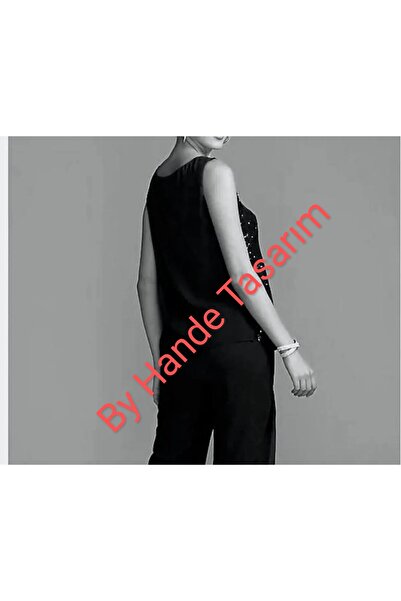 BY HANDE TASARIM Women's Black Sequin Blouse