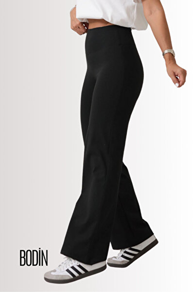bodin بنطلون ضيق عالي الخصر من قماش الغوص الإسباني باللون الأسود