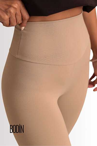 bodin Mink Flared Diver Fabric High Waist Leggings Pants