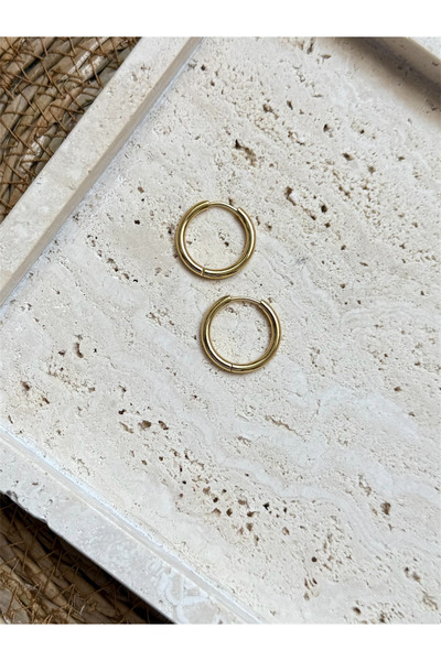 FIERA JEWELRY حلق نسائي من الفولاذ المقاوم للصدأ بلون ذهبي