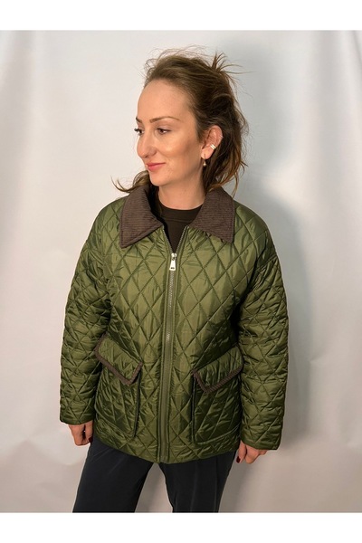 GUSERA Kahve Yeşil Kapitone Mont