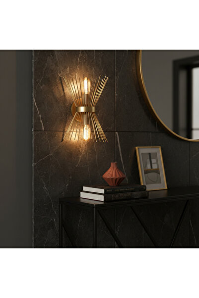 MOİRA Kirpi Çift Yönlü 2'Li Duvar Aplik Aydınlatma Parlak Gold KIRPI-3092