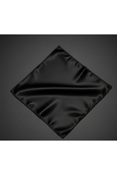 MODA Saten Cep Mendili , yaka mendili 35x35 cm – Siyah / – Şık ve Zarif Aksesuar