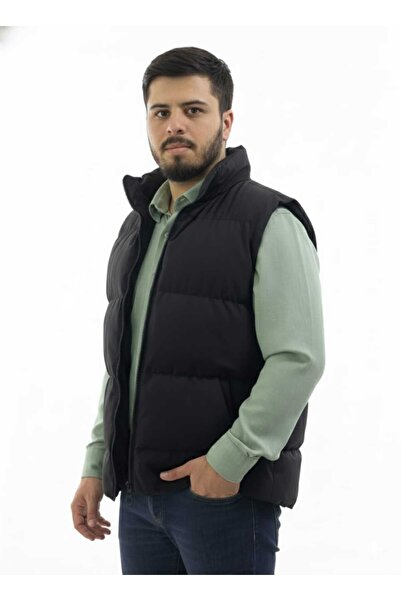 MontClup Men's Black Puffer Jacket Relax Fit