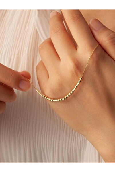 ddtwo 925 Ayar Kişiye Özel Mors Alfabesi Kodlu Altın Kaplama Gümüş Kolye