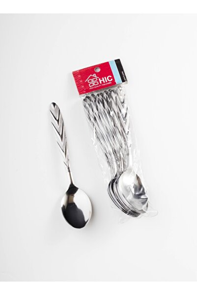 HIC طقم ملاعق عشاء من الفولاذ المقاوم للصدأ مكون من 12 قطعة