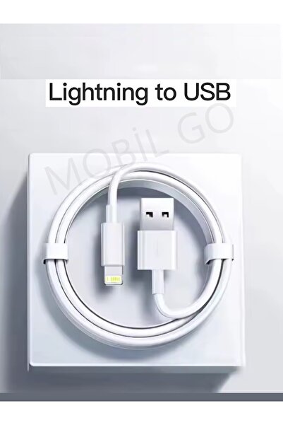 MOBİL GO Iphone Uyumlu Şarj Aleti Kablosu 1m 5 6 7 8 Plus Xs Max Lightning Us...